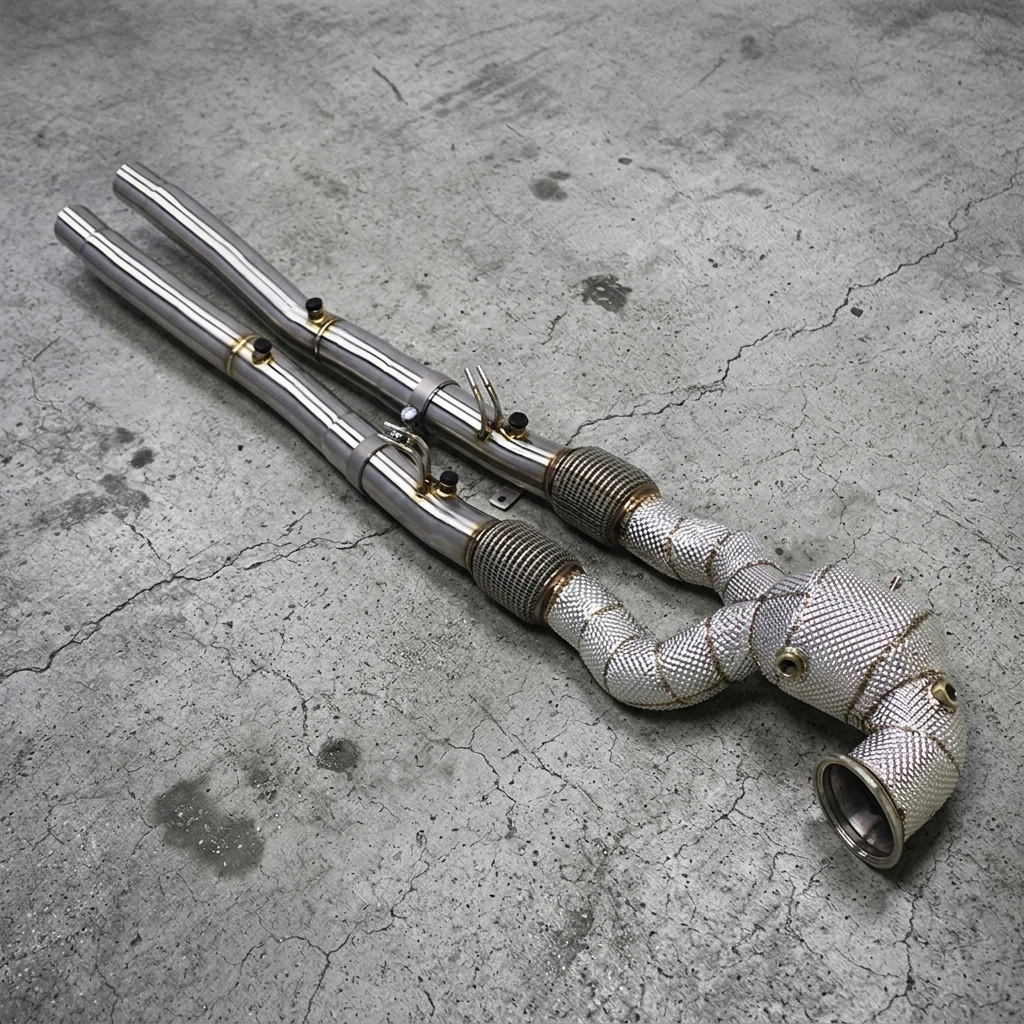 1 Exhaust Catalytic Converter Mid Pipe For Audi Rs3 Ttrs 2.5t 2023-2024 Ss304 Exhaust Downpipe