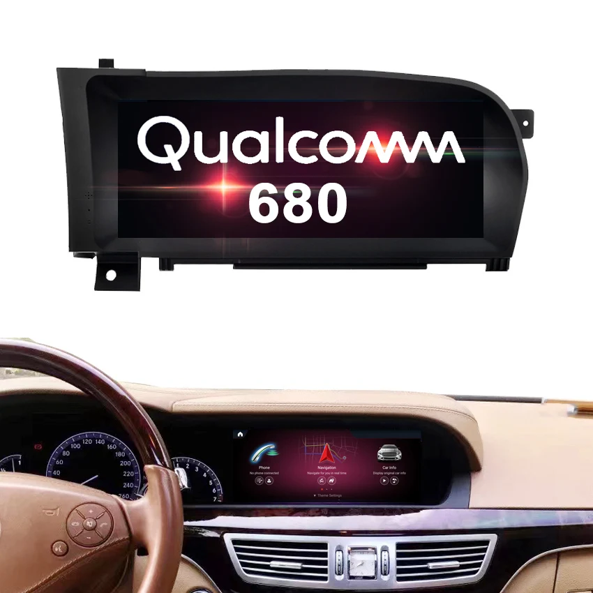 10.25 Inch 720p Snapdragon 680 Carplay Radio For Mercedes Benz S Class W221 S350 S500 S450 Upgrade