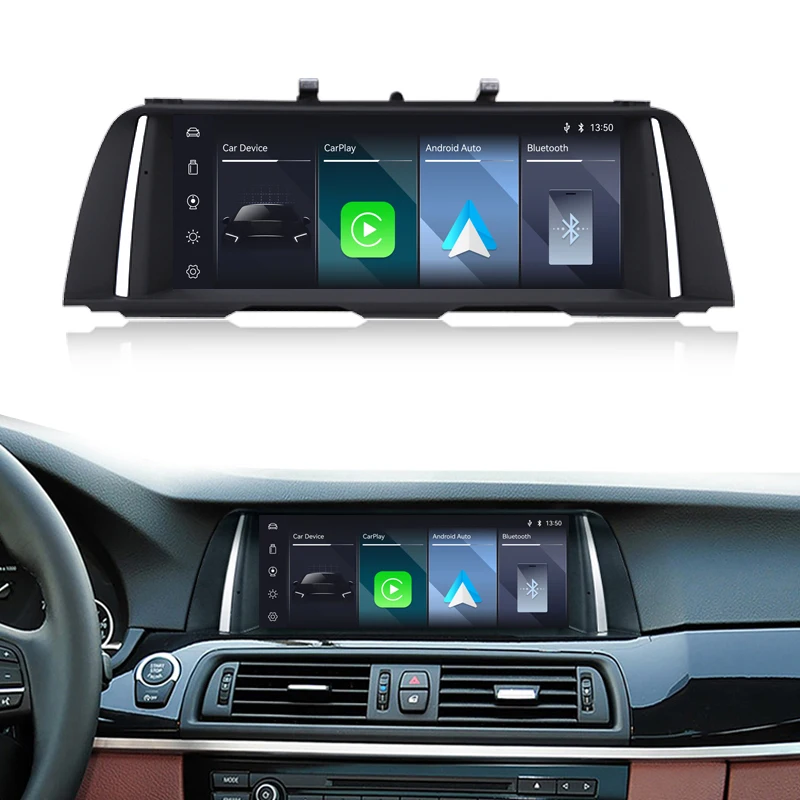 10.25" Linux Head Unit For Bmw 5 Series F10 F11 Nbt Cic Wireless And Wired Carplay Android Auto