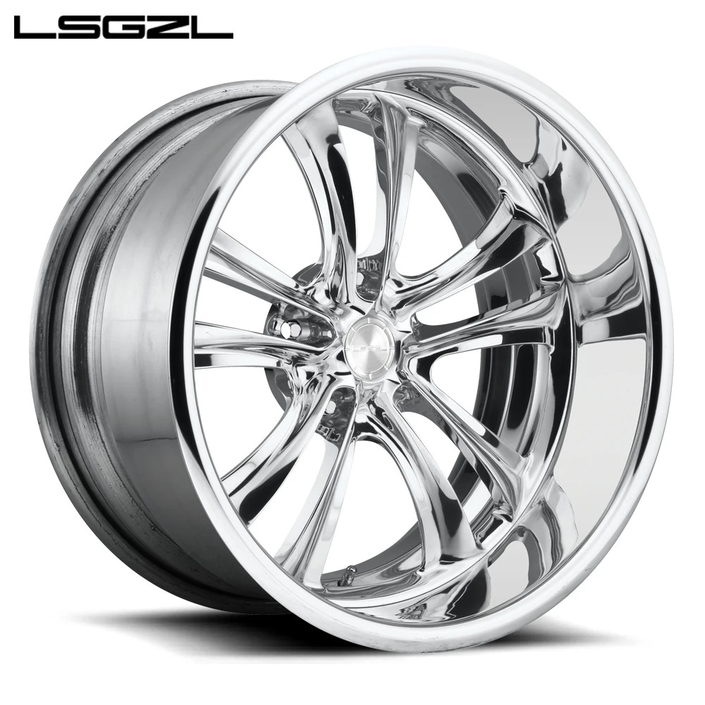 18 20 22 24 26 28 Inch 2 Piece Deep Concave Chrome Wheel Rims 5x114.3 5x130 5x120 For Ram Truck