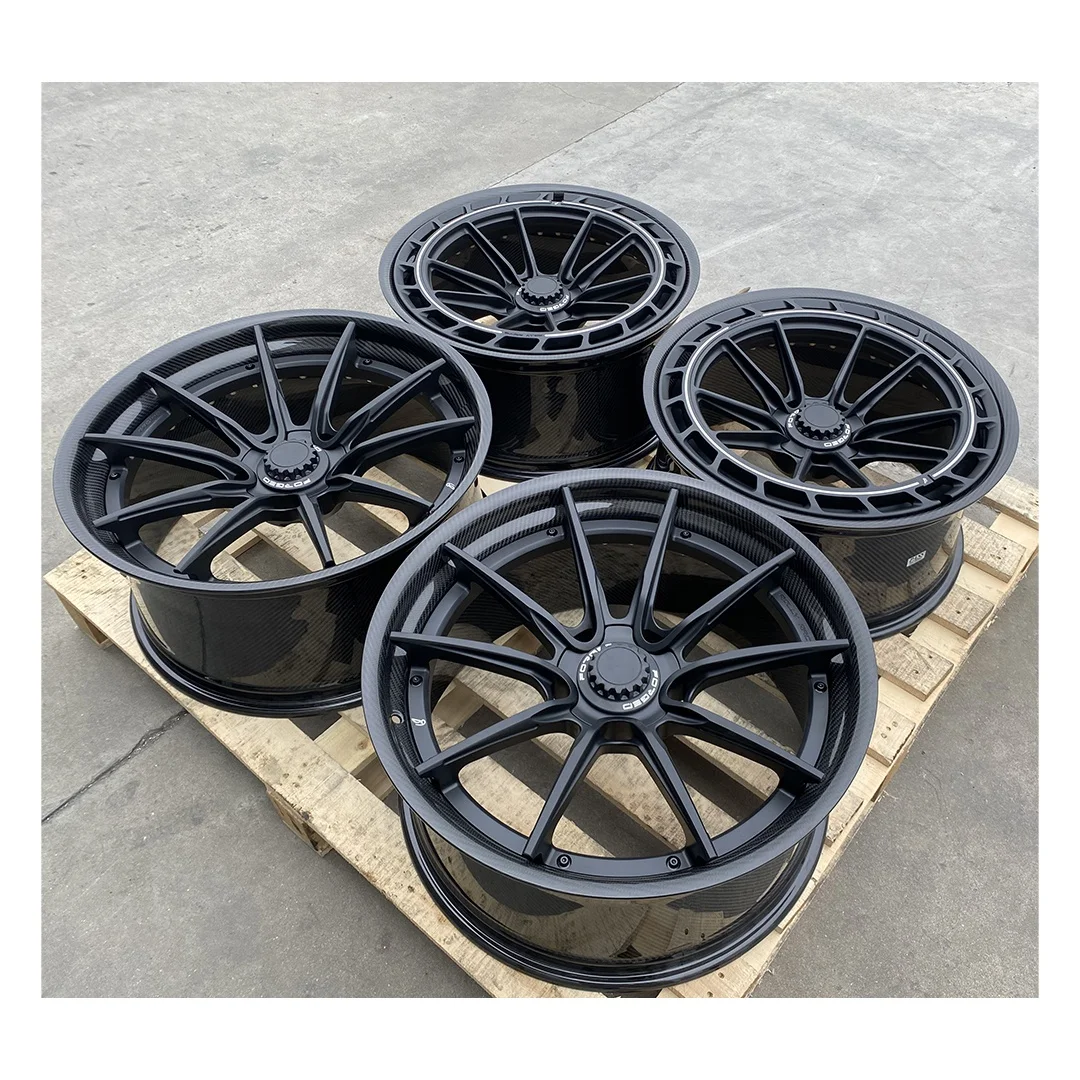 2 Piece Carbon Fiber Barrel Forged Wheels 16 17 18 19 20 21 22 23 24 Inch 5x112 5x114.3 5x120