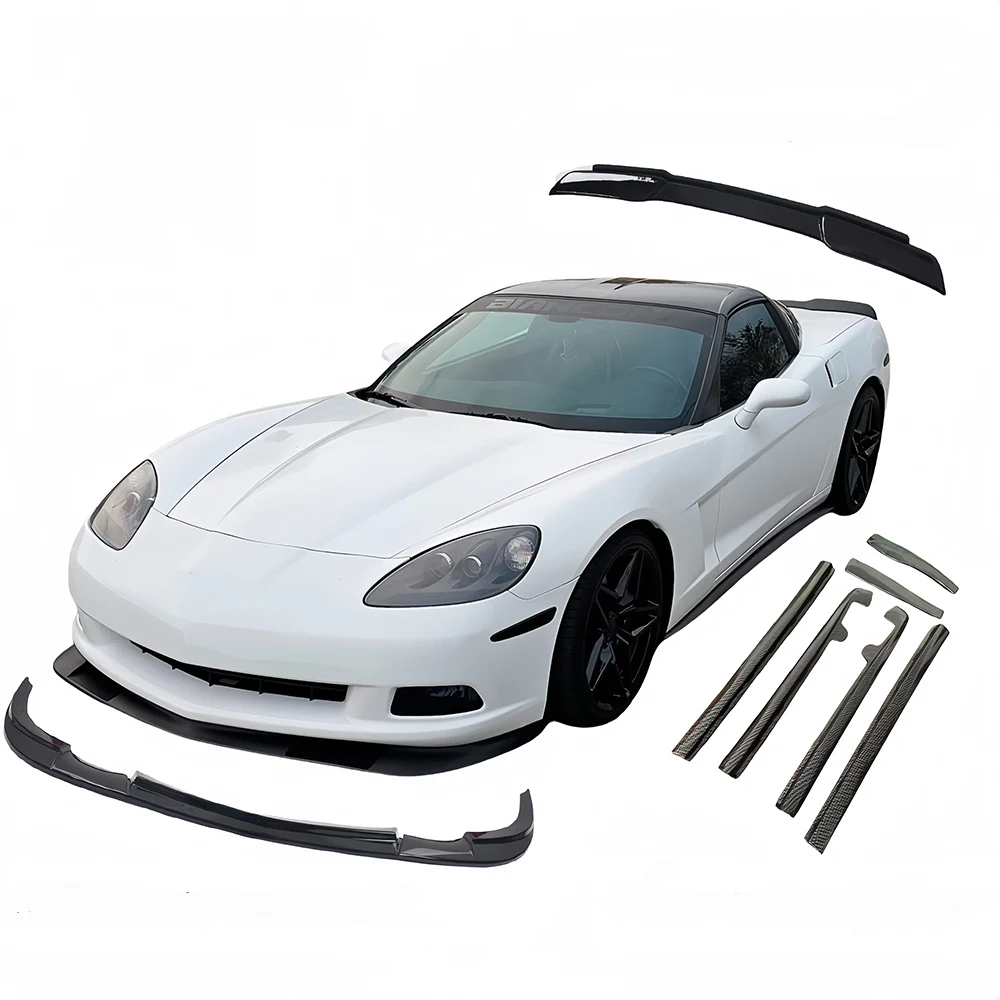 2005-2013 Chevrolet Corvette C6 Front Spoiler And Rear Spoiler Body Kit With Front Lip Side Skirts