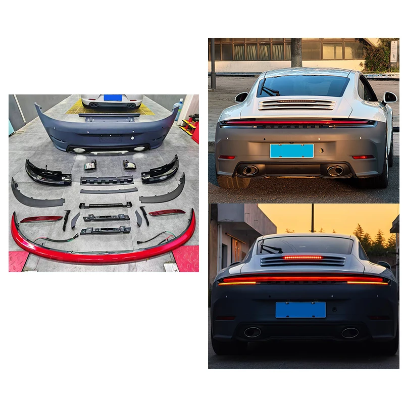 2012-2018 911 991 Car Modification Upgrade 992 Rear Bumper Mudguard Taillight Brake Turn Signal Body Kit