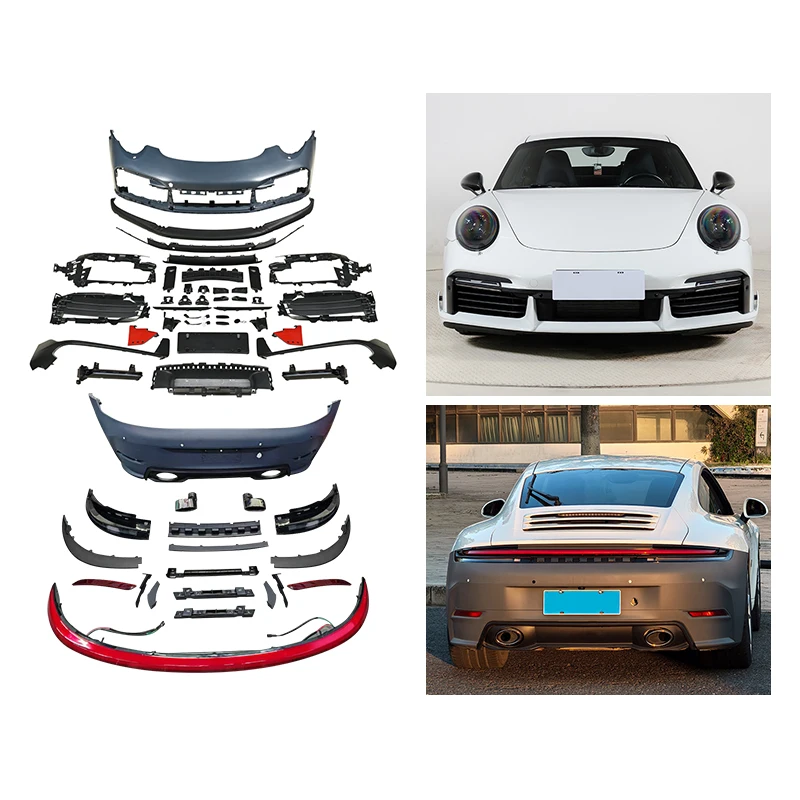 2012-2019 911 991 Car Modification Upgrade 992 Front Bumper Mudguard Rear Bumper Taillights Turn