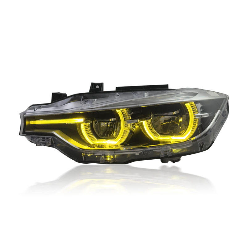 2013-2018 F30/F35 BMW 3 Series Dual-Color Ikon-Style LED Headlights - Yellow/White DRL Switching | F30 Headlights & Angel Eyes — photo 2