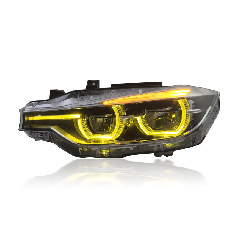 2013-2018 F30/F35 BMW 3 Series Dual-Color Ikon-Style LED Headlights - Yellow/White DRL Switching | F30 Headlights & Angel Eyes — photo 3
