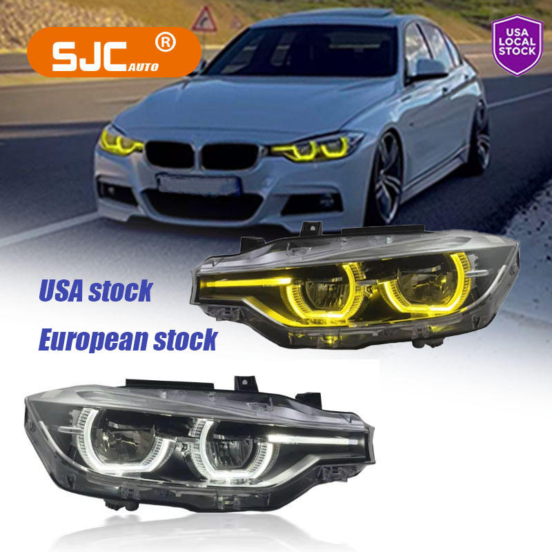 2013-2018 F30/F35 BMW 3 Series Dual-Color Ikon-Style LED Headlights - Yellow/White DRL Switching | F30 Headlights & Angel Eyes — photo 4
