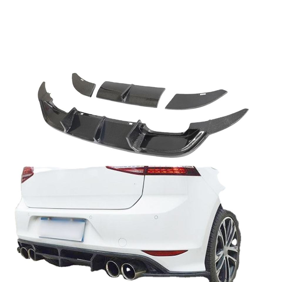 2014-2017 MK7 Volkswagen Golf R/R-Line Carbon Fiber Rear Bumper Diffuser Lip | Rear Valance & Diffuser — photo 3