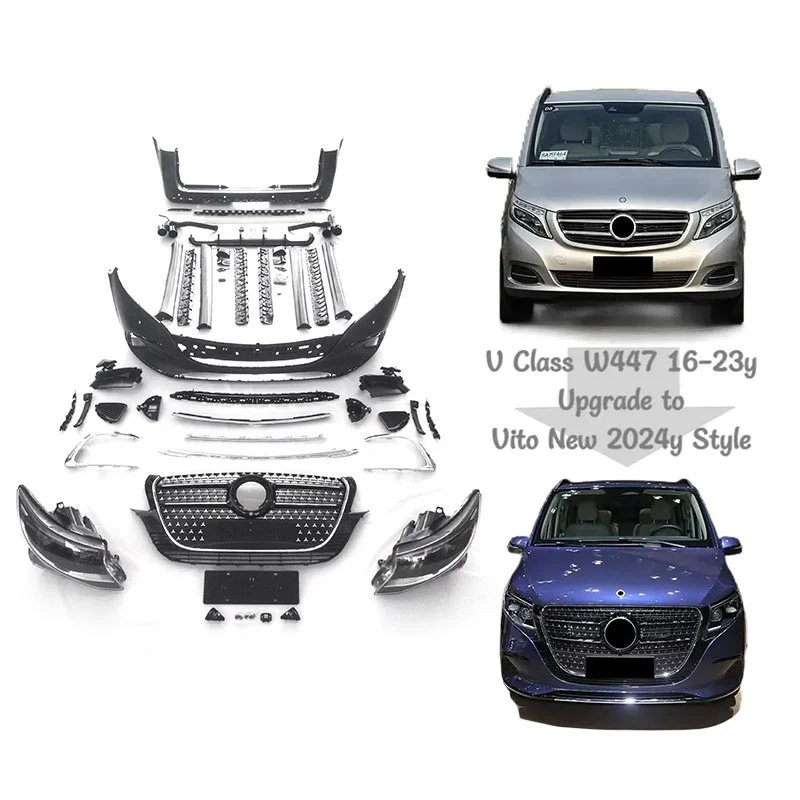 2016-2023 V Class W447 Old Upgrade To New 2024 Car Auto Conversion Body Kit Parts Accessories Bumper Headlight System