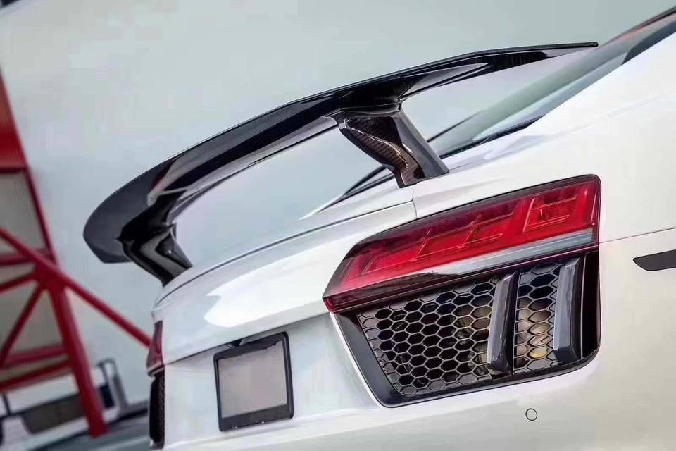 2017-2019 Audi R8 Carbon Fiber Body Kit - V Style: Front Lip, Rear Diffuser, Spoiler | Aero Kit & Ground Effects