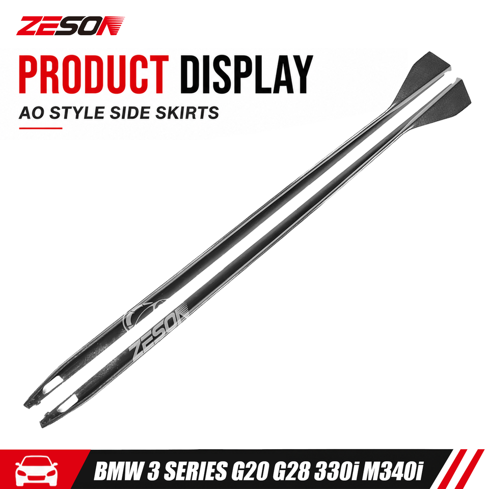 2019-2023 G20 BMW 3 Series (325i/330i/M340i) Carbon Fiber Side Skirts - AD Style | Rockers & Side Splitters — photo 3