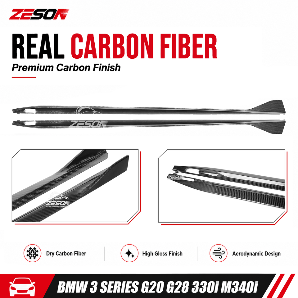 2019-2023 G20 BMW 3 Series (325i/330i/M340i) Carbon Fiber Side Skirts - AD Style | Rockers & Side Splitters — photo 4
