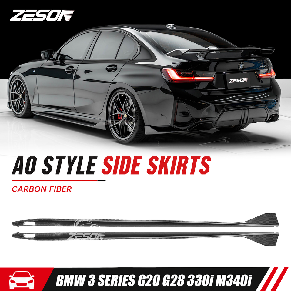 2019-2023 G20 BMW 3 Series (325i/330i/M340i) Carbon Fiber Side Skirts - AD Style | Rockers & Side Splitters