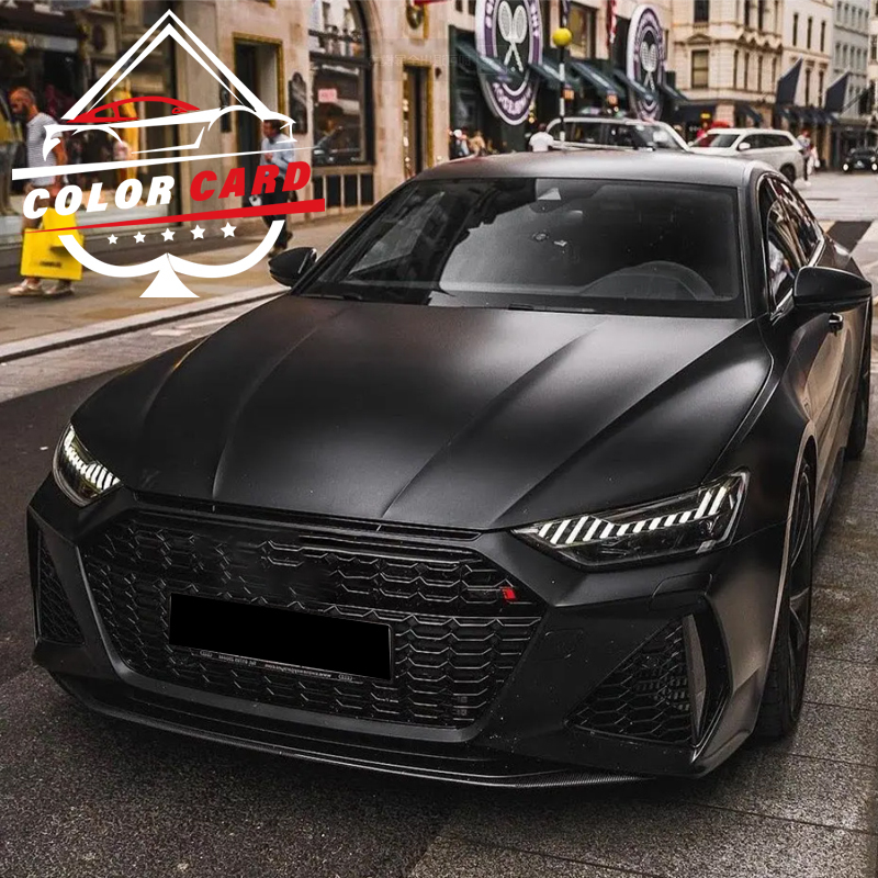 5x59ft Pvc Frosted Black Car Body Color Changing Film Matte Black Air Bubble Vinyl Wrapping Film