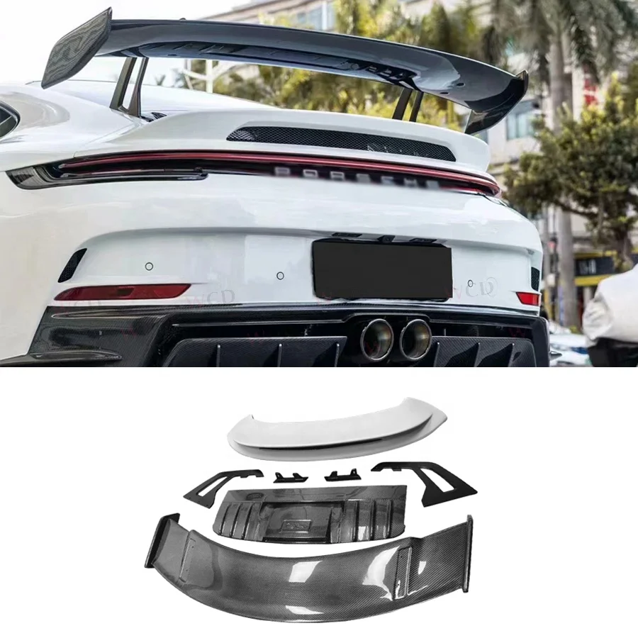 992 Carbon Fiber Rear Spoiler For Porsche 911 992.1 992.2 2019+ Rear Trunk Lip Duck Tail Wing