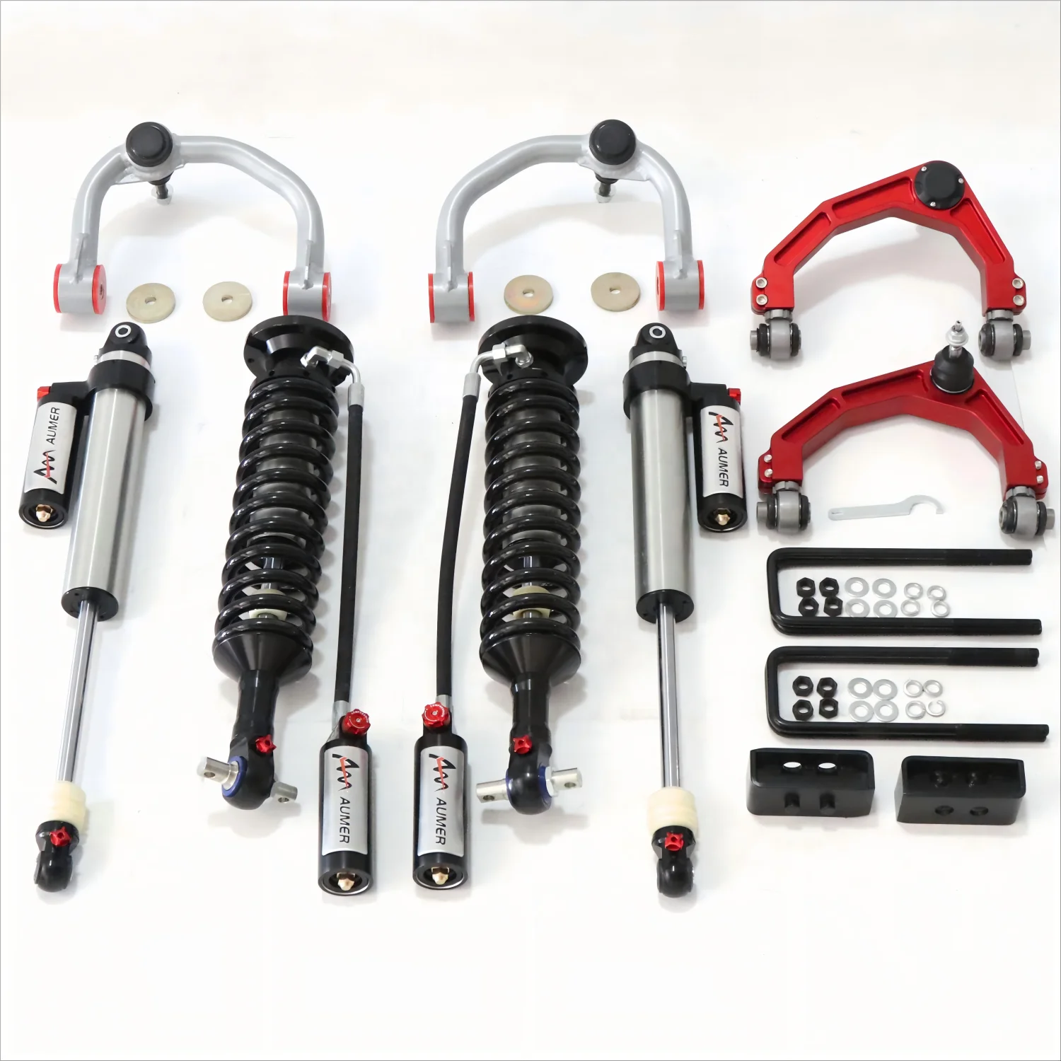 Aumer Adjustable Compression and Rebound Damping Bypass Shock Absorber 2-3 Inch Lift Suspension Kit for Ford F150