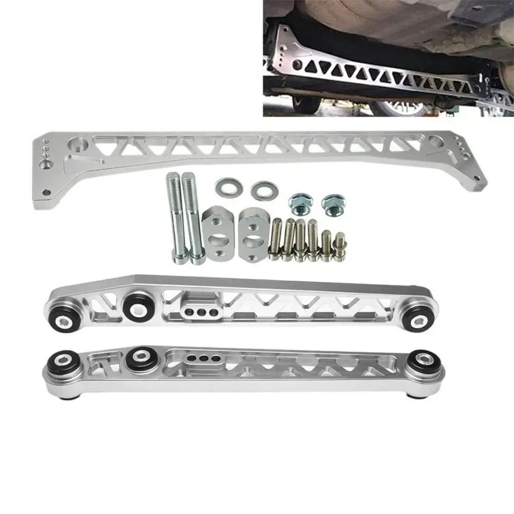 Auso-racing Aluminum Silver Billet Rear Lower Control Arm Subframe Brace Tie Bar For For Ek