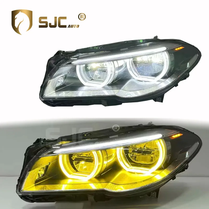 Auto Car Accessories Led Headlights For Bmw 5 Series F10 F11 F18 Front Lamp Assembly 10-17 Yellow