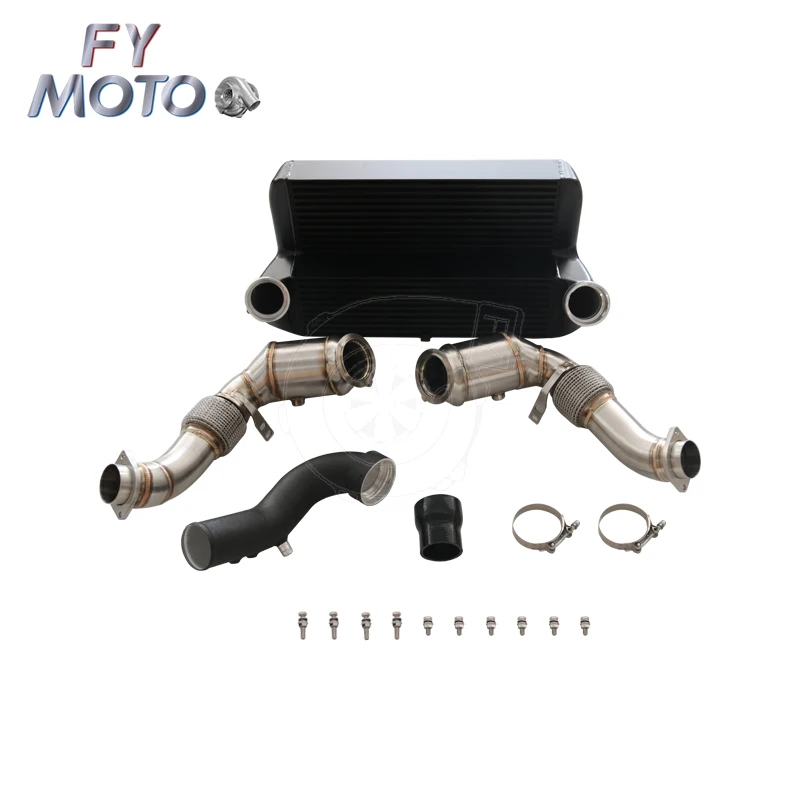 Bar Plate Intercooler+exhaust Downpipe For 2013-2019 Bmw X5 X6 4.4l V8 N63 F-chassis