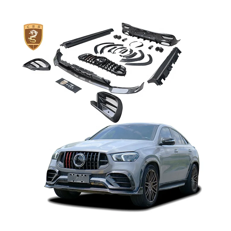 Bb Style Carbon Fiber Body Kit For Mercedes Bens Gle 63amg Coupe Front Lip Vent Rear Diffuser