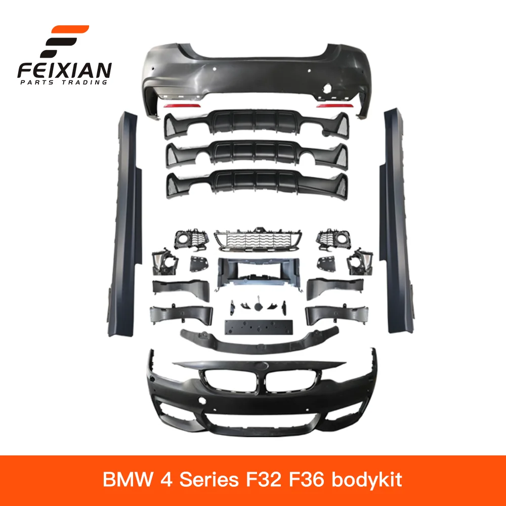 Bmw 4 Series F32 F36 2013-2020 M4 Mt Front And Rear Bumper Assembly Large Body Kit Modified