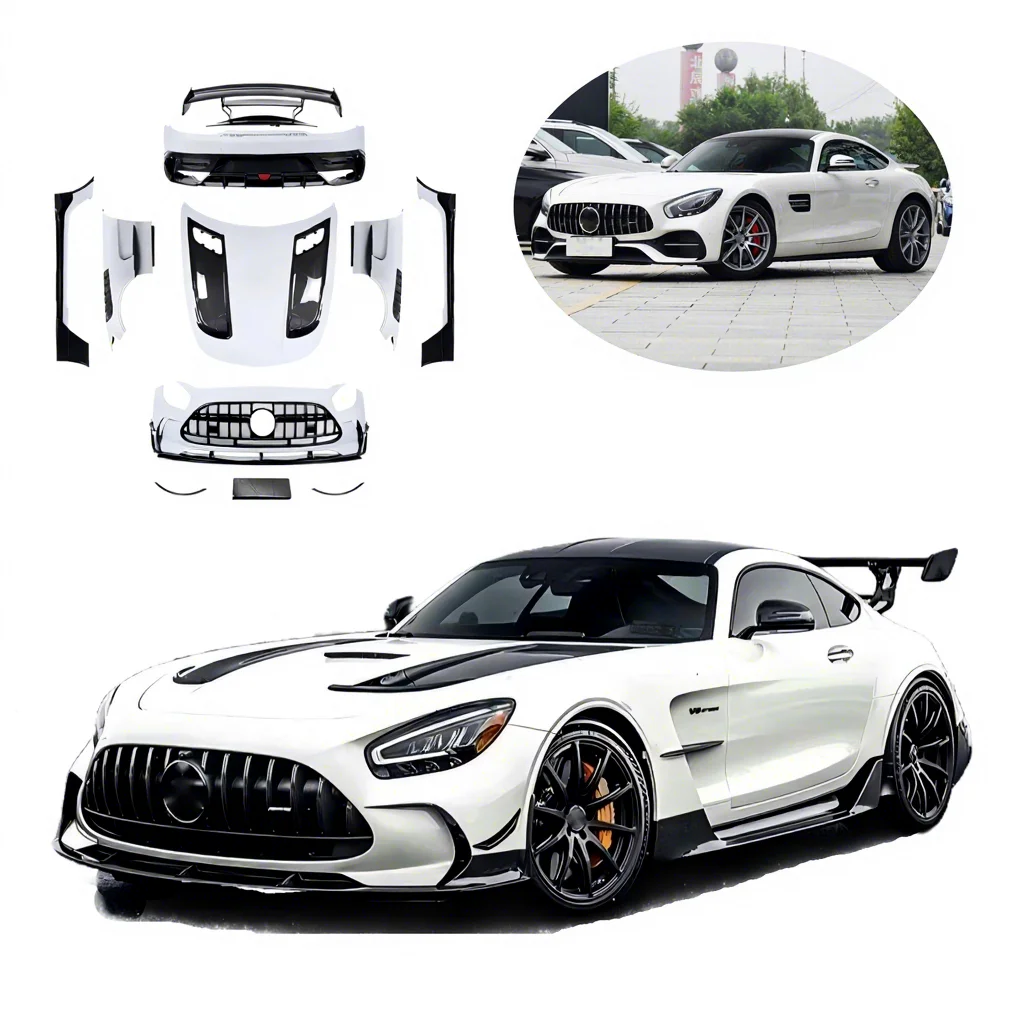 Bodykit For Benz AMG Gt-class C190 2014-2024 To AMG Gt Black Series Kit Top Quality Carbon Fiber Frp Material Bumper Hood