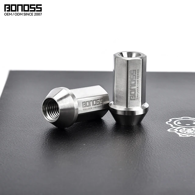 Bonoss High Precision 10 Grade Titanium Alloy Forging 60 Degree Cone Car Wheel Lugs Nuts For Honda/Toyota/ford/lexus