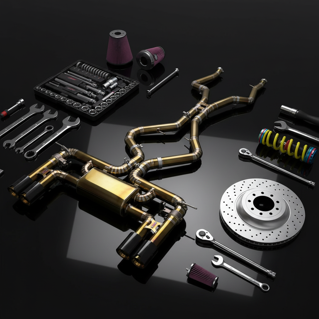 BSK Gold-plate Titanium Catback Exhaust for BMW X5M/X6M F85/F86 4.4TT 2015-2019 Sport Car Muffler Valvetronic Exhaust System