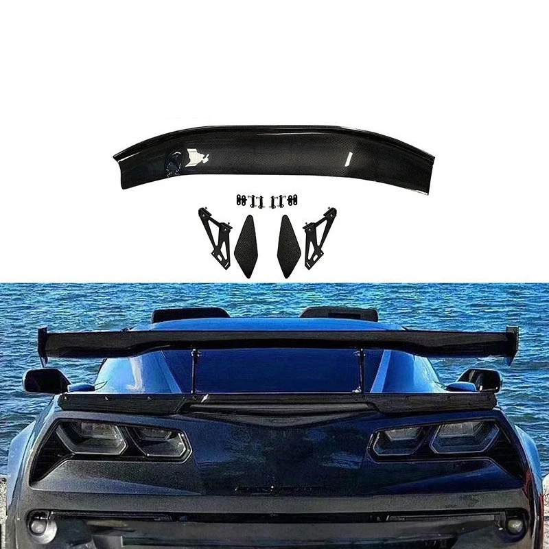 C7 Gt Style Carbon Fiber Fibre Rear Trunk Spoiler Wing For Corvette C7 2014-2017