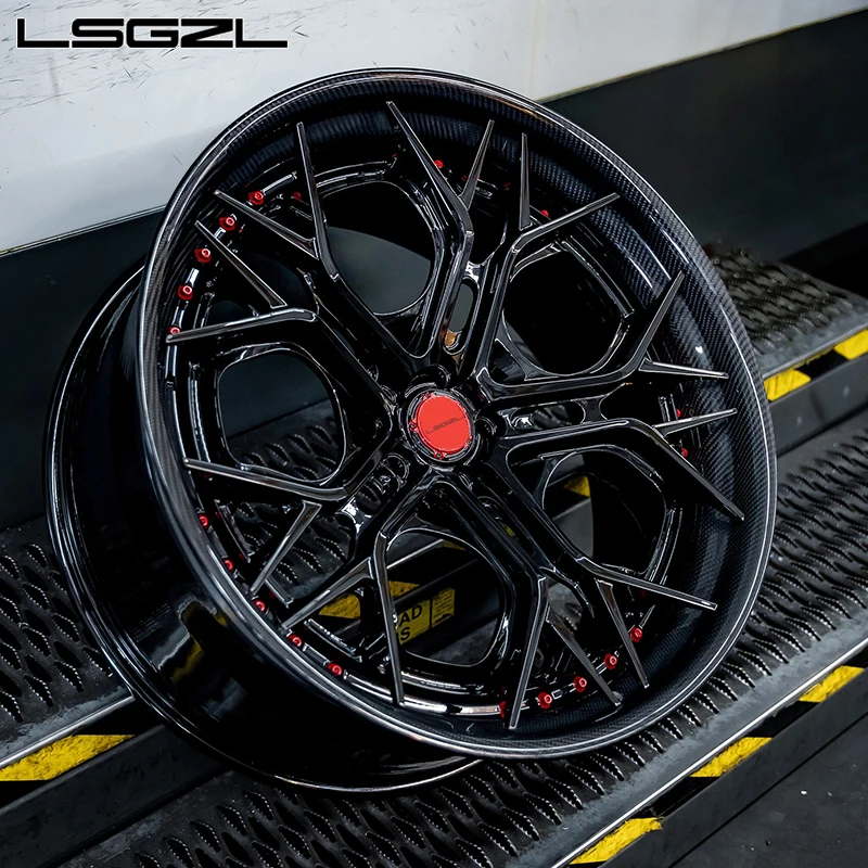 Carbon Fiber Glossy Black Forged 16 18 20 21 22 24 26 Inch Hub 5x114.3 5x112 5x130 For Brand Car