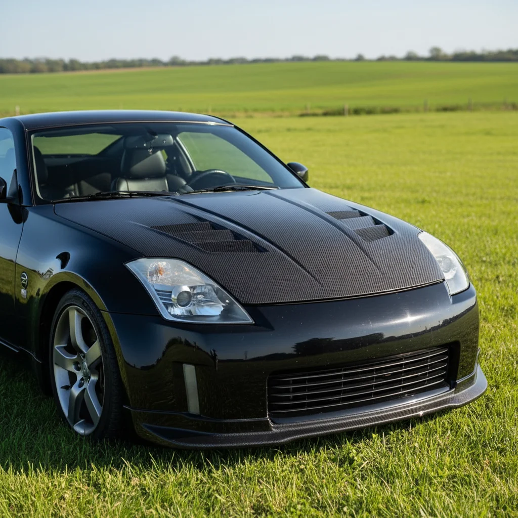 Carbon Fiber Hood For Nissan 350z Z33 2002-2006 Vq35de Carbon Fiber Hood Bonnet