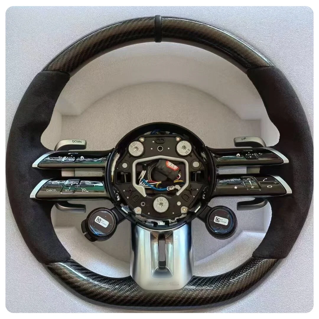 Carbon Fiber Steering Wheel For Mercedes-Benz A35 A45 C63 C43 E53 E63 G63 G500 G55 Amg Gt S63 Gle63 Gla45 W223 Steering Wheel