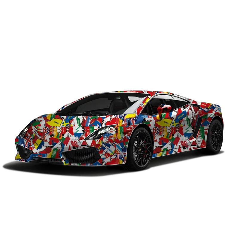 Carlas Latest Design Gloss Vinyl Wrap Customized Stickers Car Wrap Foil Self Adhesive Film Wrapping With Air Release