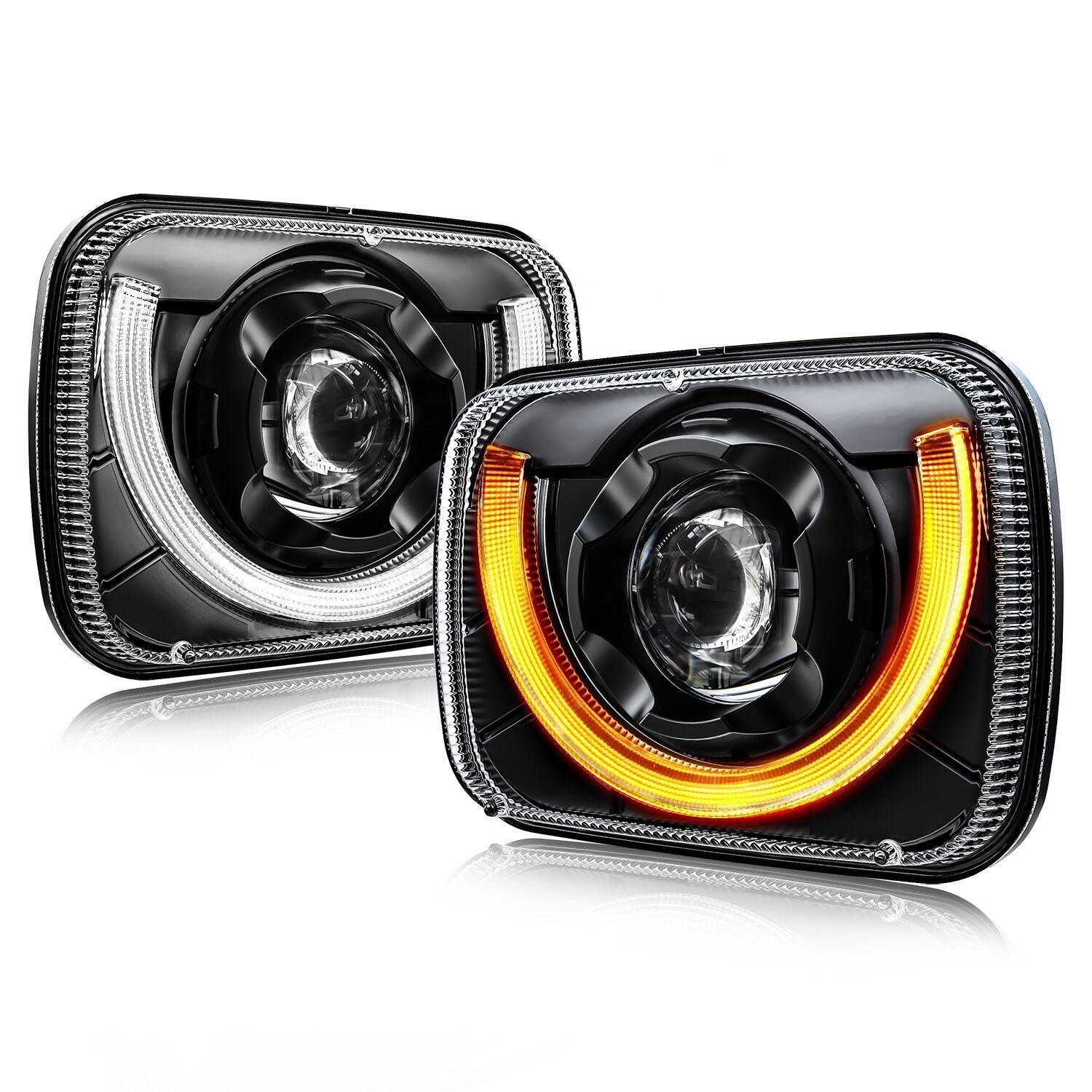 Classic Bronco Toyota Chevrolet 5x7 Hi Lo Dual Beam Square Led Projector Headlight for Semi Truck