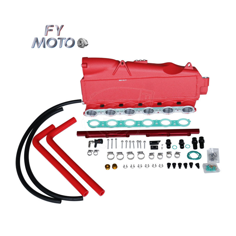 CNC Billet Endtank Red MAX CORE Gen 2 B58 Charge air Cooler Intake Manifold for M340i G20 G29 A90 3.0T 2020+ Not Fits For 48v (FY-MOTO)