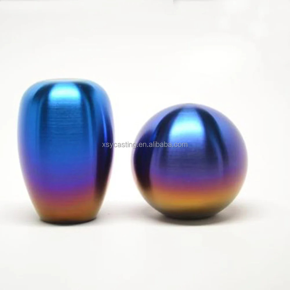 Cnc Custom Titanium Auto Burnt Blue Gear Shift Handle Knob
