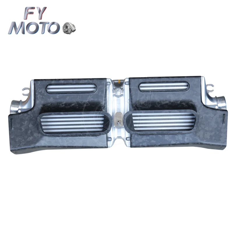 Cnc Machined Billet End Tanks Intercooler For 992 Turbo / Turbo S With Carbon Shield