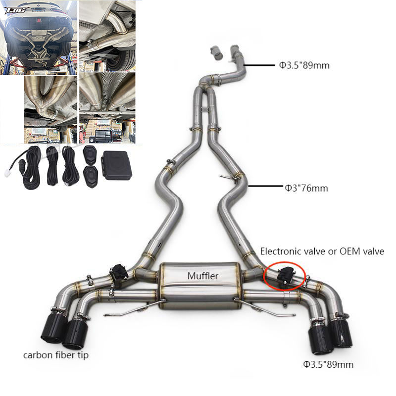 COC Valvetronic Catback Exhaust Muffler for BMW M240i M440i M340i M340 G20 G22 G26 G42 Stainless Steel Valved Exhaust Pipe