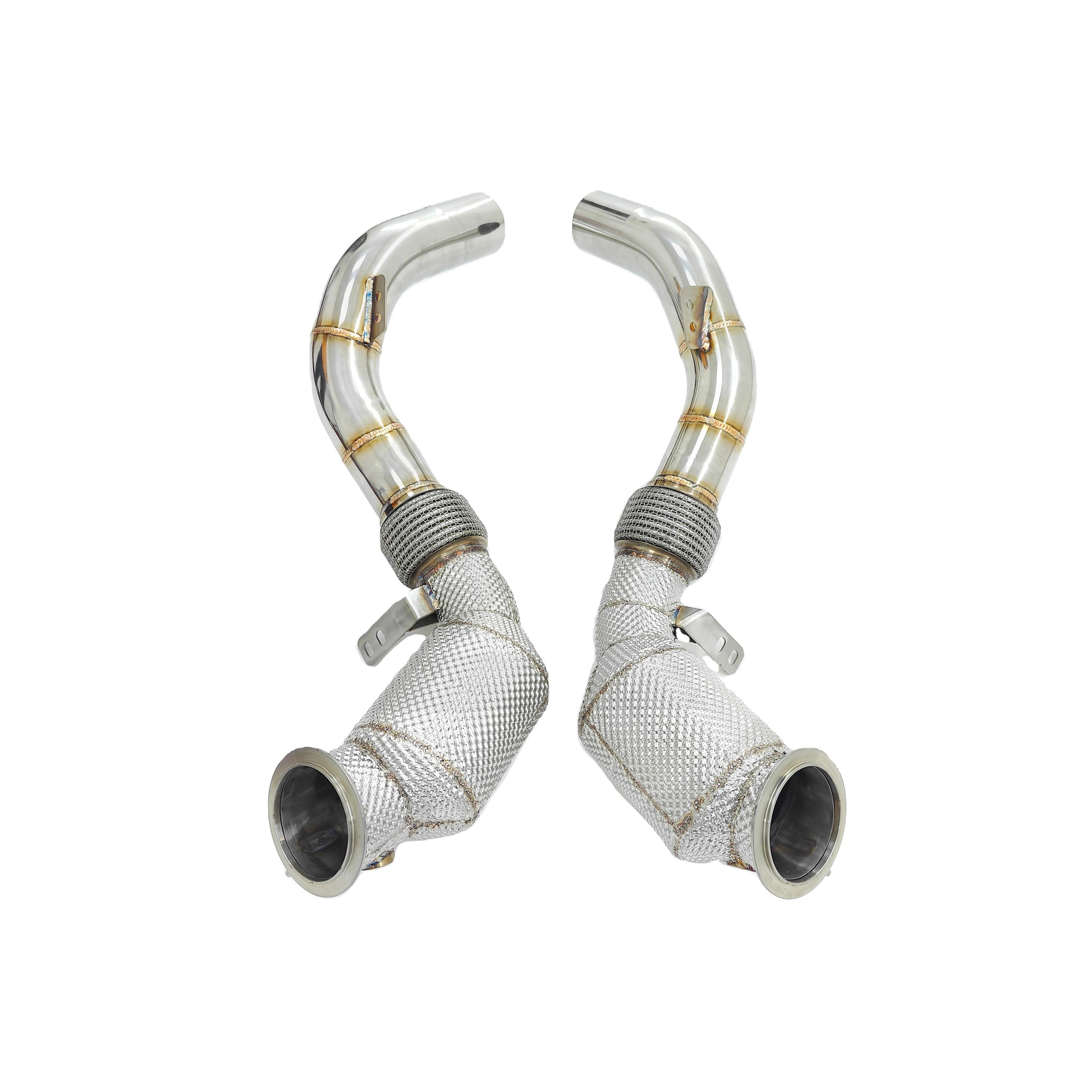 CSZ Free Flow Downpipe for BMW N62 650i 550i F10 F12 4.4T F85 X5M F86 X6M Downpipe Performance Stainless Steel Exhaust System