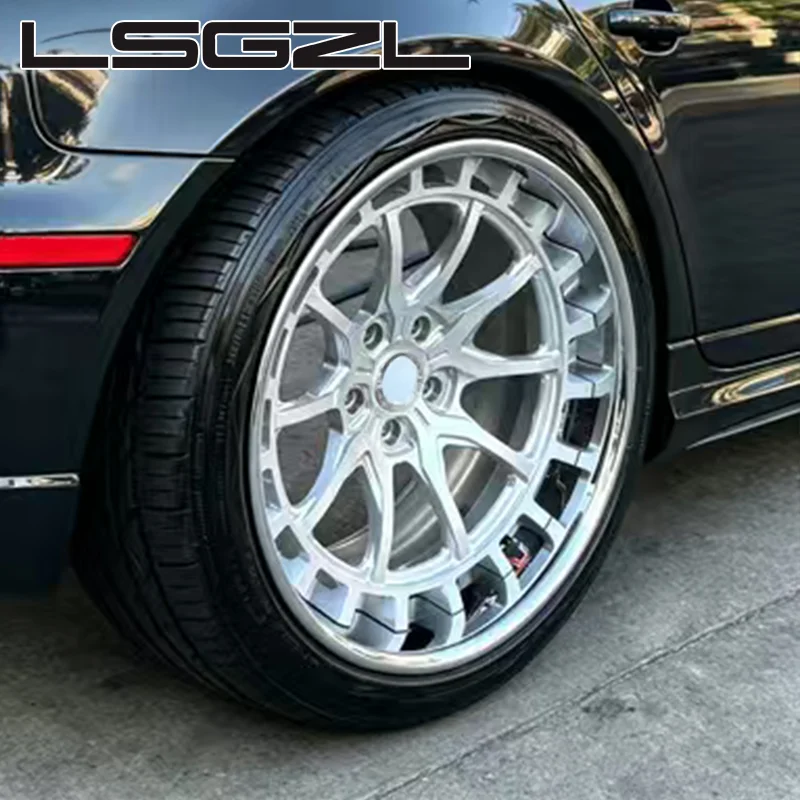 Custom 2 Piece Brushed Passenger Car Wheel Forged Wheels 18 20 22 24 Inch Rims 5x114.3 5x112 5x130