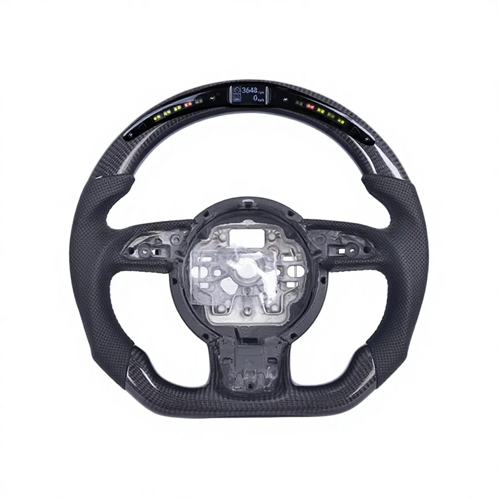 Custom Car Carbon Fiber Led Steering Wheel For Audi Rs3 Rs4 Rs8 S3 S4 S5 A3 A4 A5 8y 8p Rsq8 A1 8x B8 Sq8