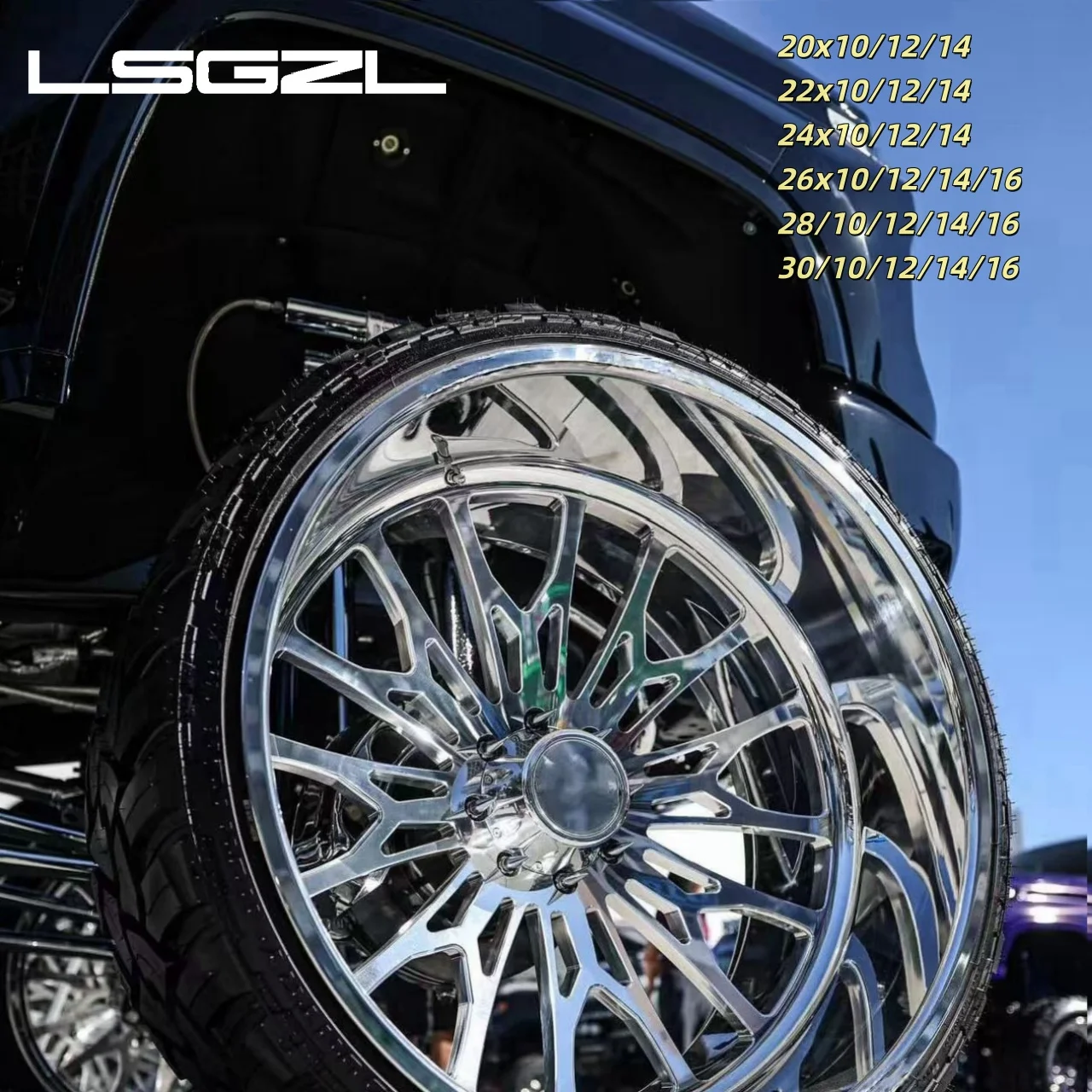 Custom Deep Concave Forged Alloy Super Single Wheel For Ram Gmc Ford 6x5.5 8x6.5 8x170 8x180 22