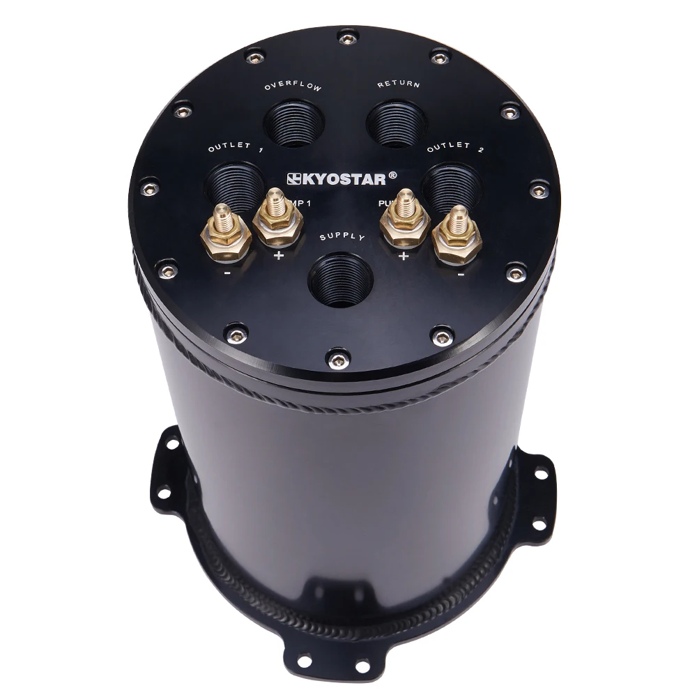 Customizable Laser Logo 2.8l Aluminum Fuel Surge Tank For 8an Ports Twin 40 Mm Fuel Pumps