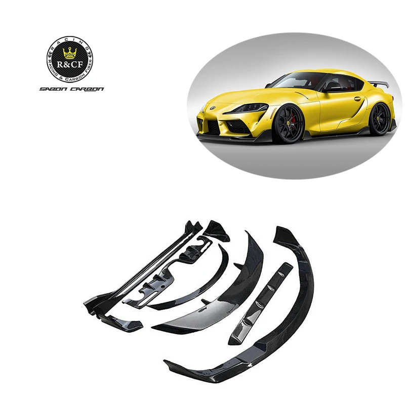 Customization Gr Supra A90 Mk5 Carbon Fiber Aero Kit Front Bumper Lip Side Skirts Diffuser Spoiler