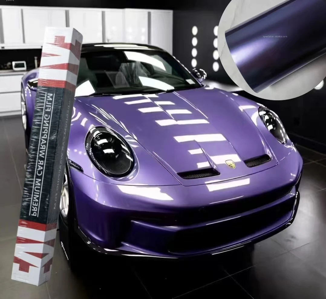 Cute Girl Color Gloss Pet Vinyl Wrap Viola Purple Vinyl Wrap Car Vinyl Wrap Roll Film