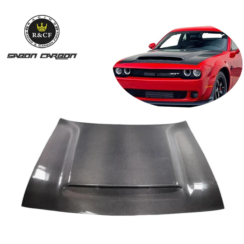Demon Style Carbon Fiber Engine Hood For Dodge Challenger 2015+