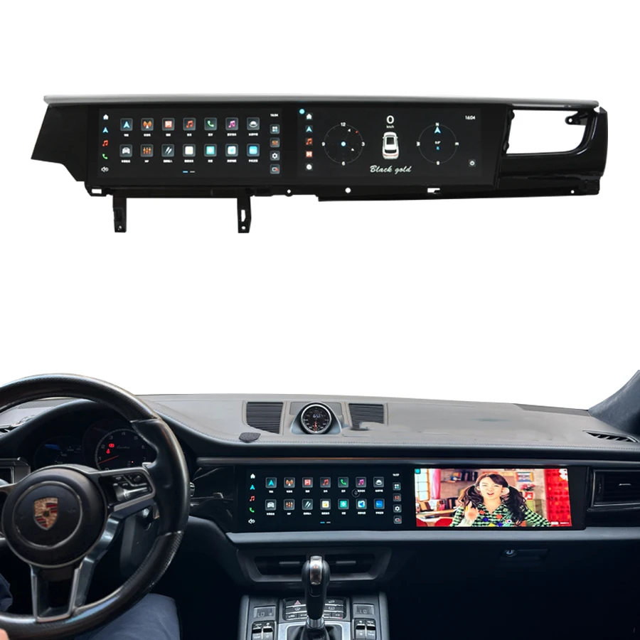 Dual Touch Screen 12.3 Inch Android Wireless Apple Carplay Car Radio For Porsche Macan Upgrade