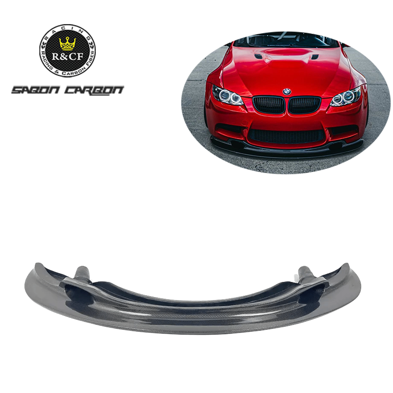 E92 M3 GT4 Style Carbon Fiber Front Bumper Spoiler Lip Splitter for BMW E92 E93 M3 08-13 (R&CF RCF-BMWE9XFL-GT4)