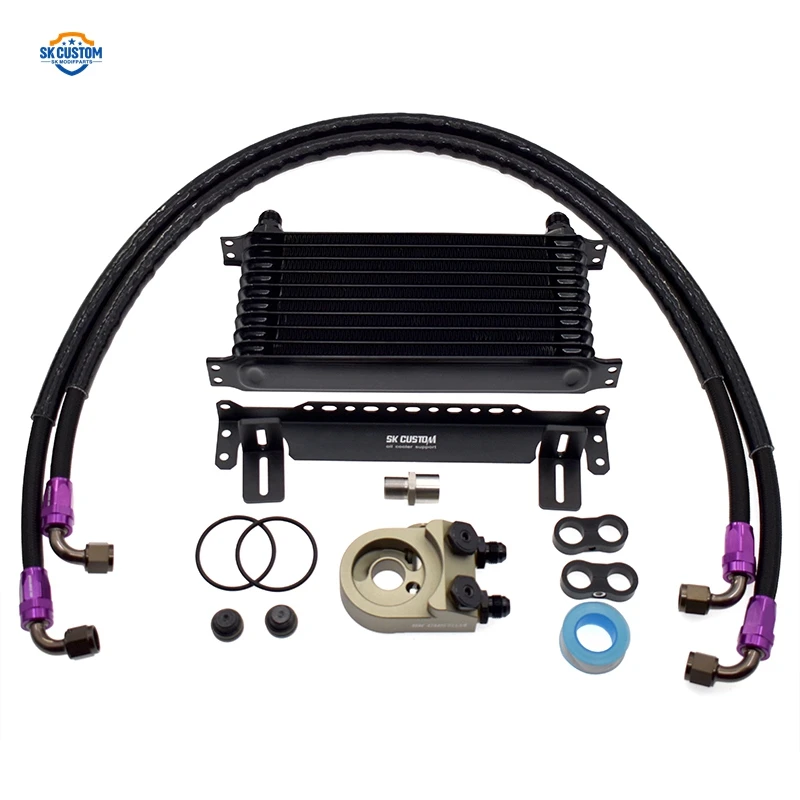 Engine Radiator Cooler Kit For Honda K20 K24 Fd2 Fk2 Fk8 Civic With Thermostat Oil Filter Adapter