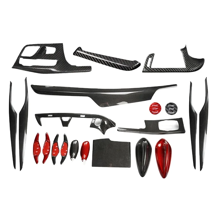 ES Real Carbon Fiber Car Interior Accessories Shark Fin Antenna Dashboard Trim For BMW G30 G31 G38 5 Series